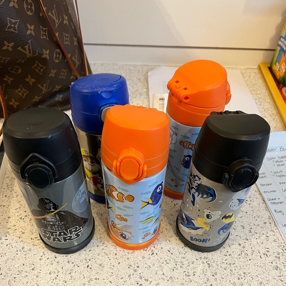 Pottery Barn kids water bottles